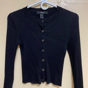 Black button up sweater